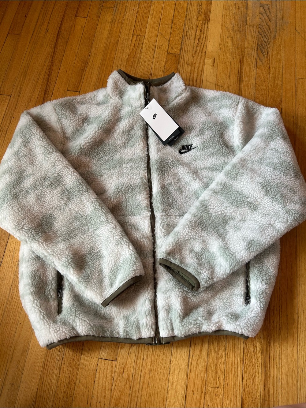 Nike sportswear club fleece plus reversible winterized top jacket - olive